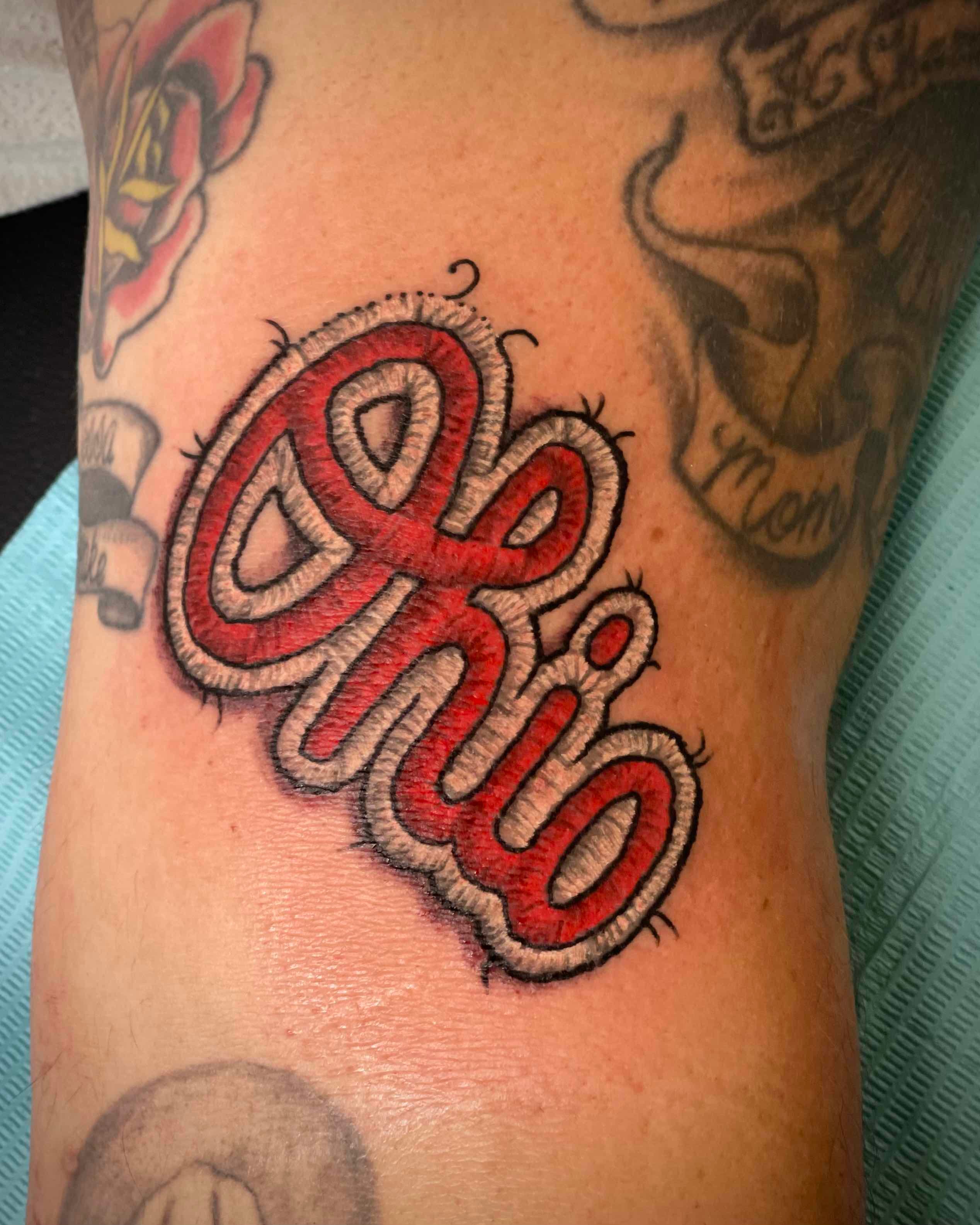 Script Ohio Ohio State Buckeye Patch Tattoo 