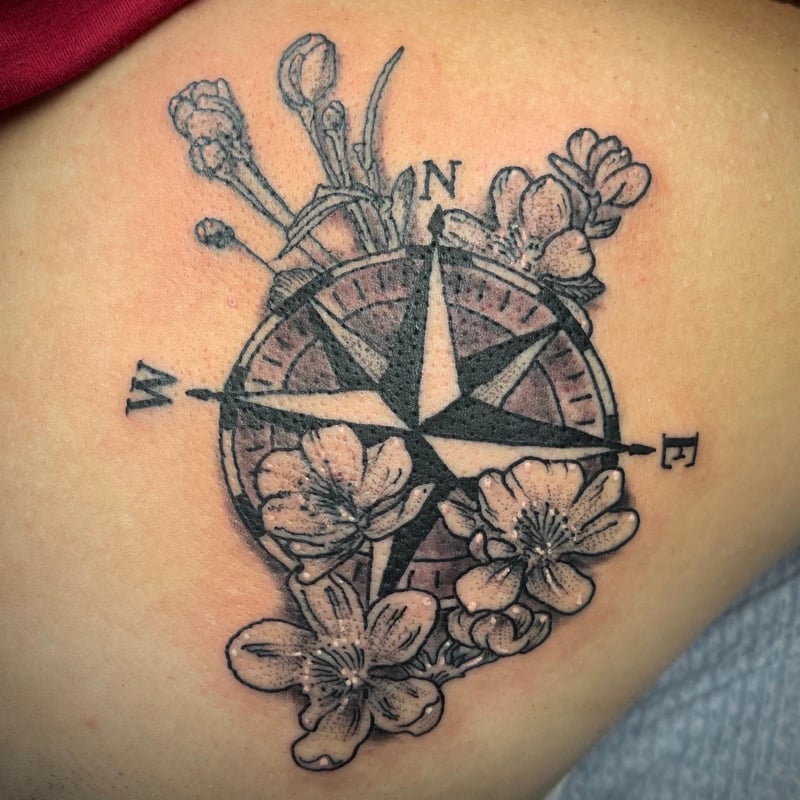 feminine compass tattoos