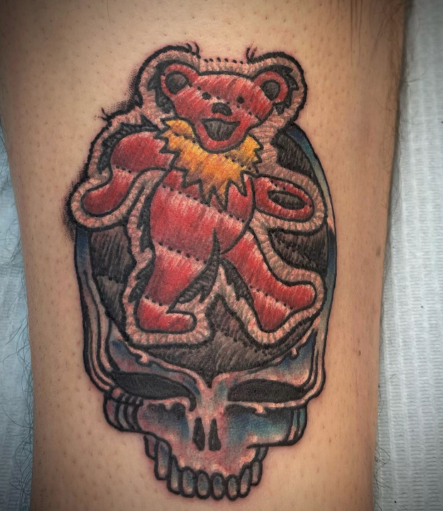 patch tattoo - gratefull dead jerry bear