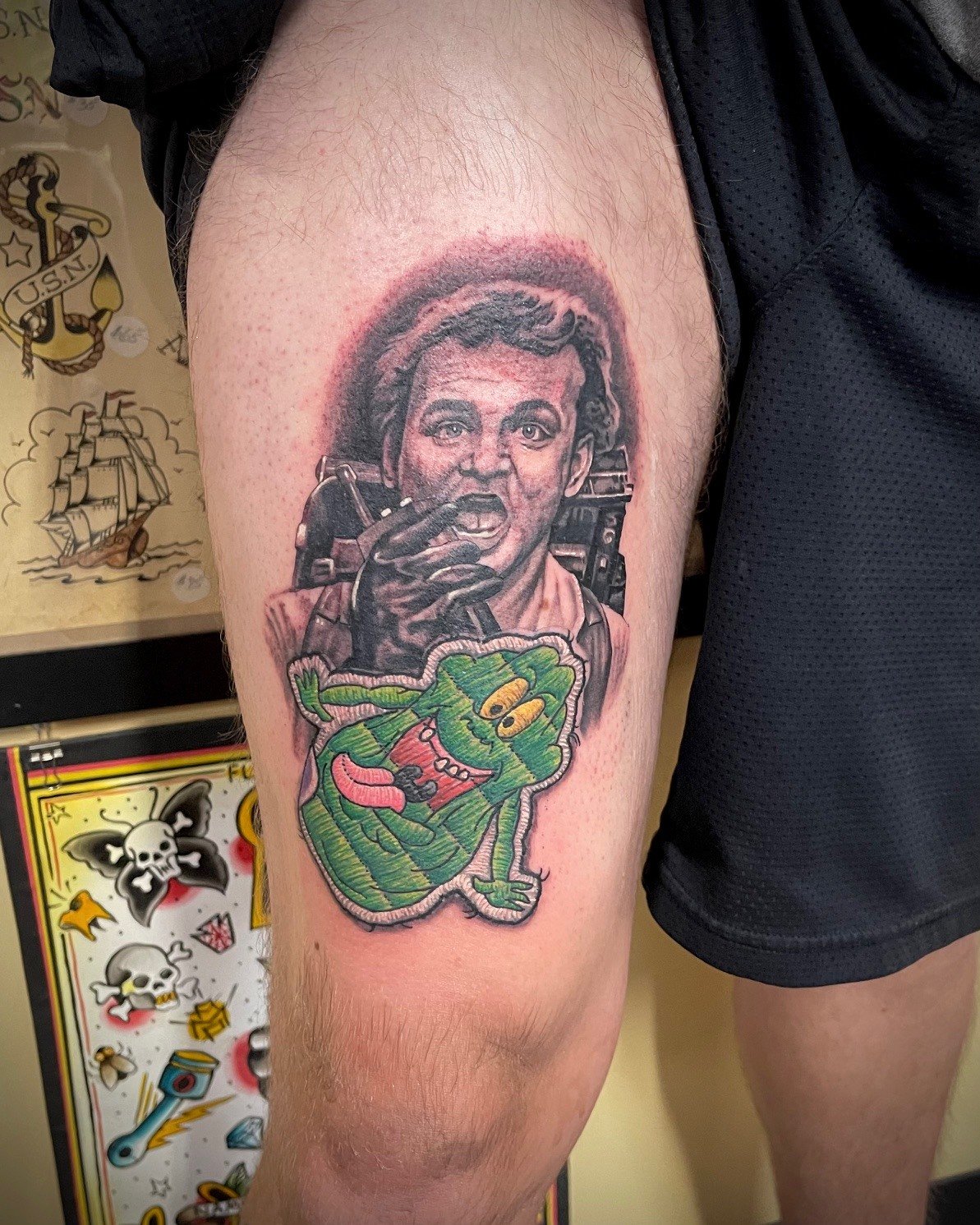 Bill Murray Ghostbusters patch tattoo