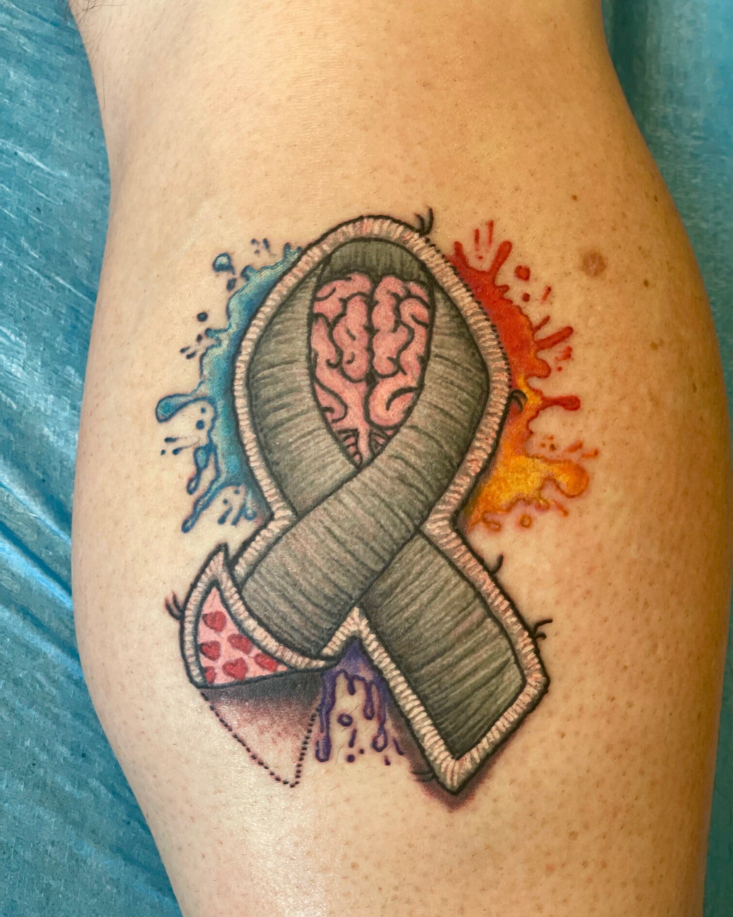 Brain Cancer ribbon tattoo