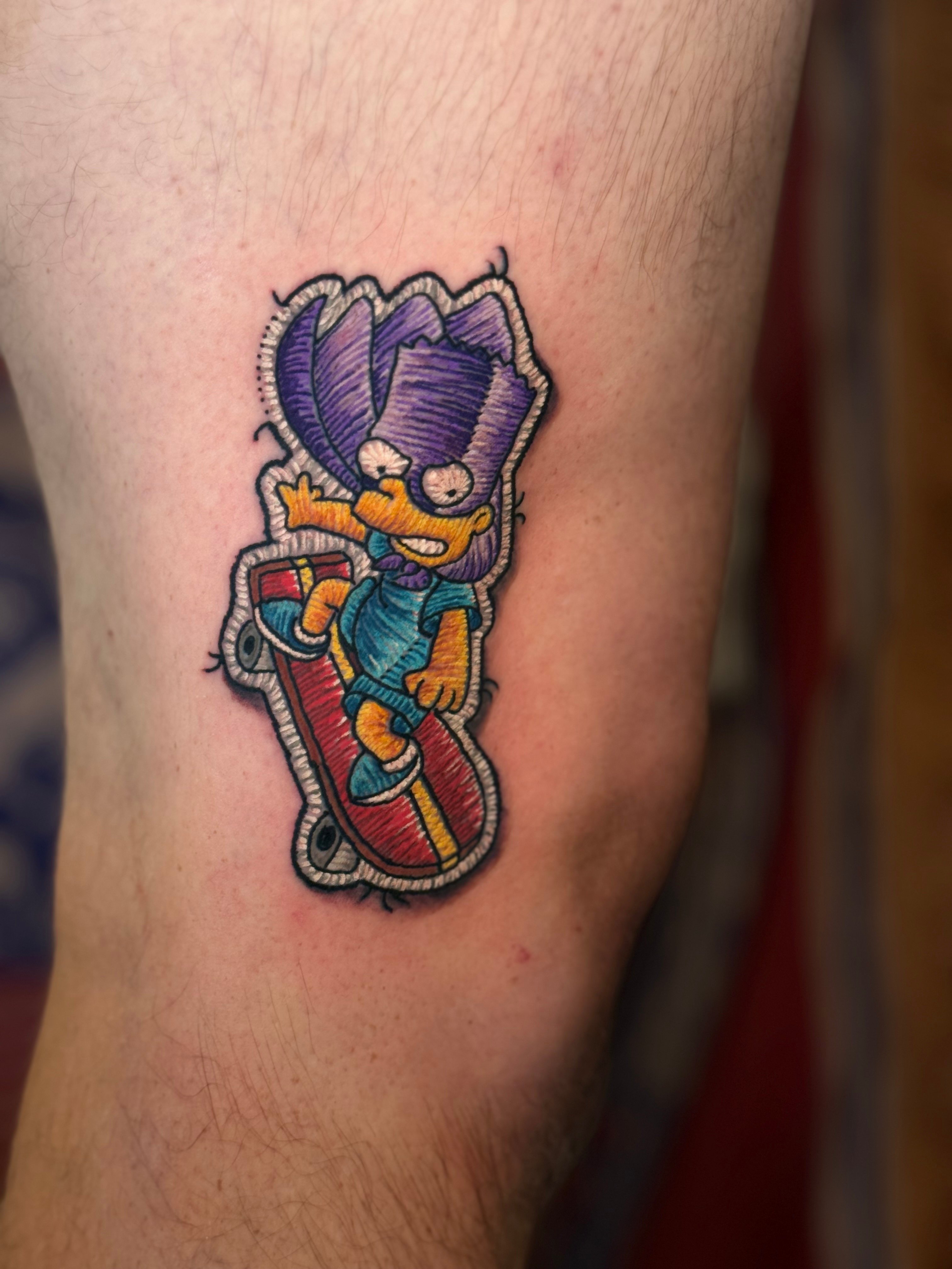 Bart Man Patch Tattoo