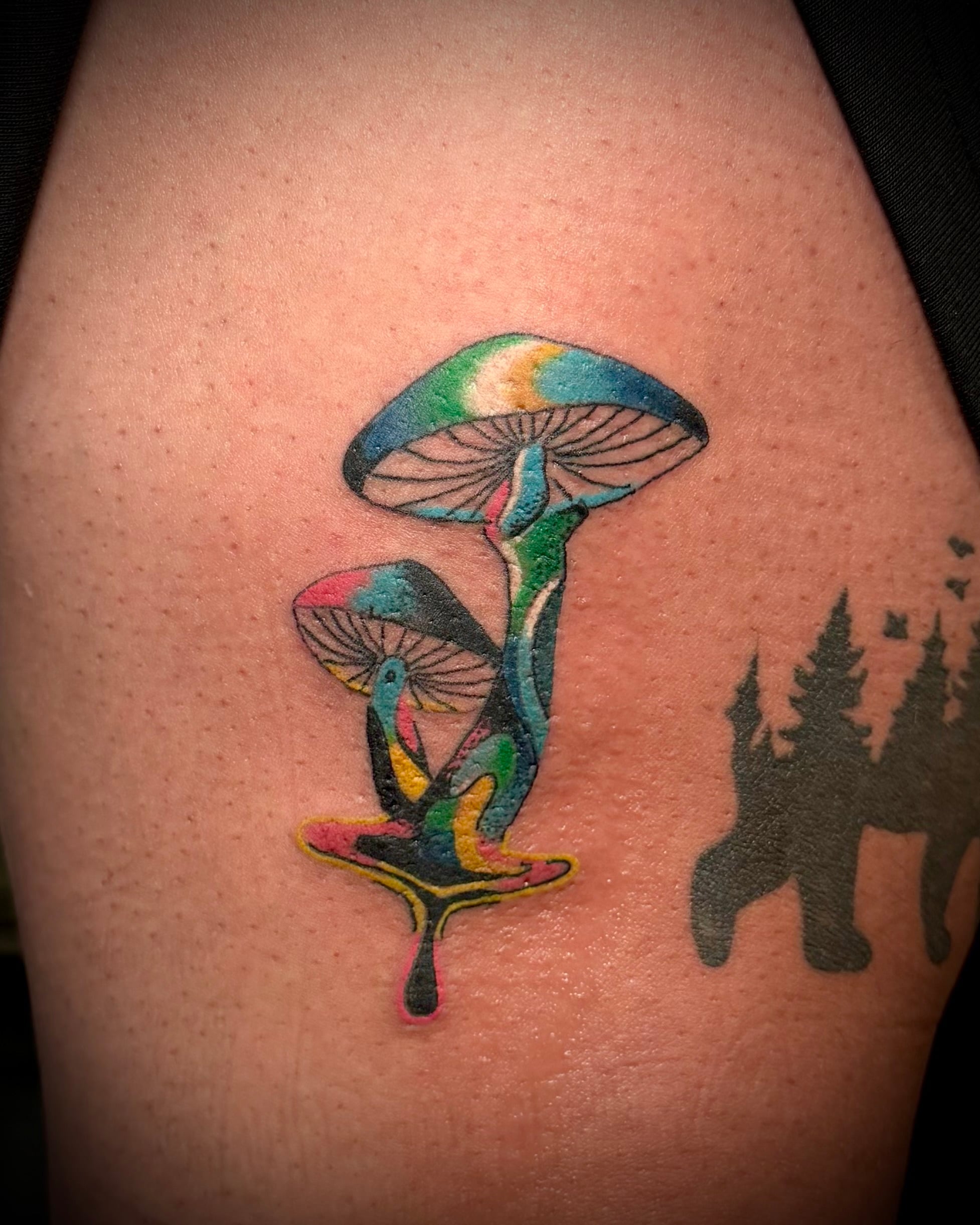 Trippy Mushroom Tattoo