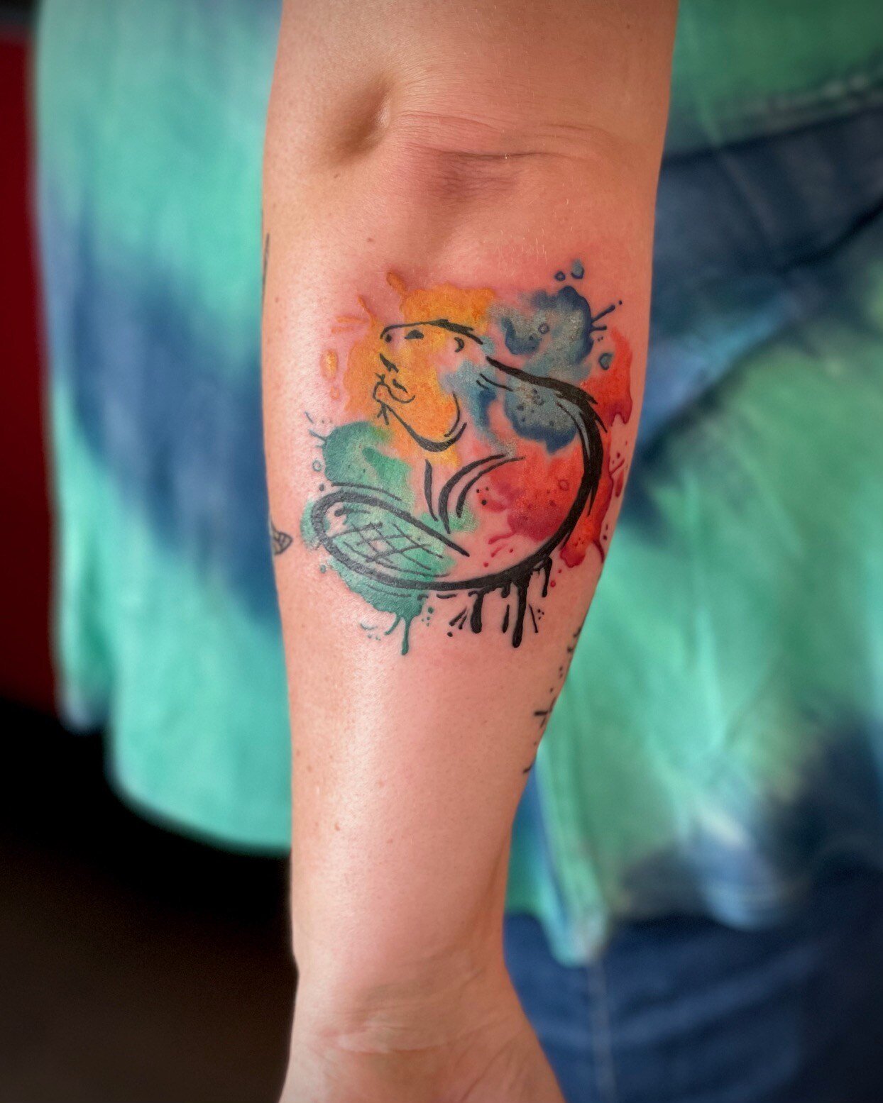 Water color Beaver tattoo