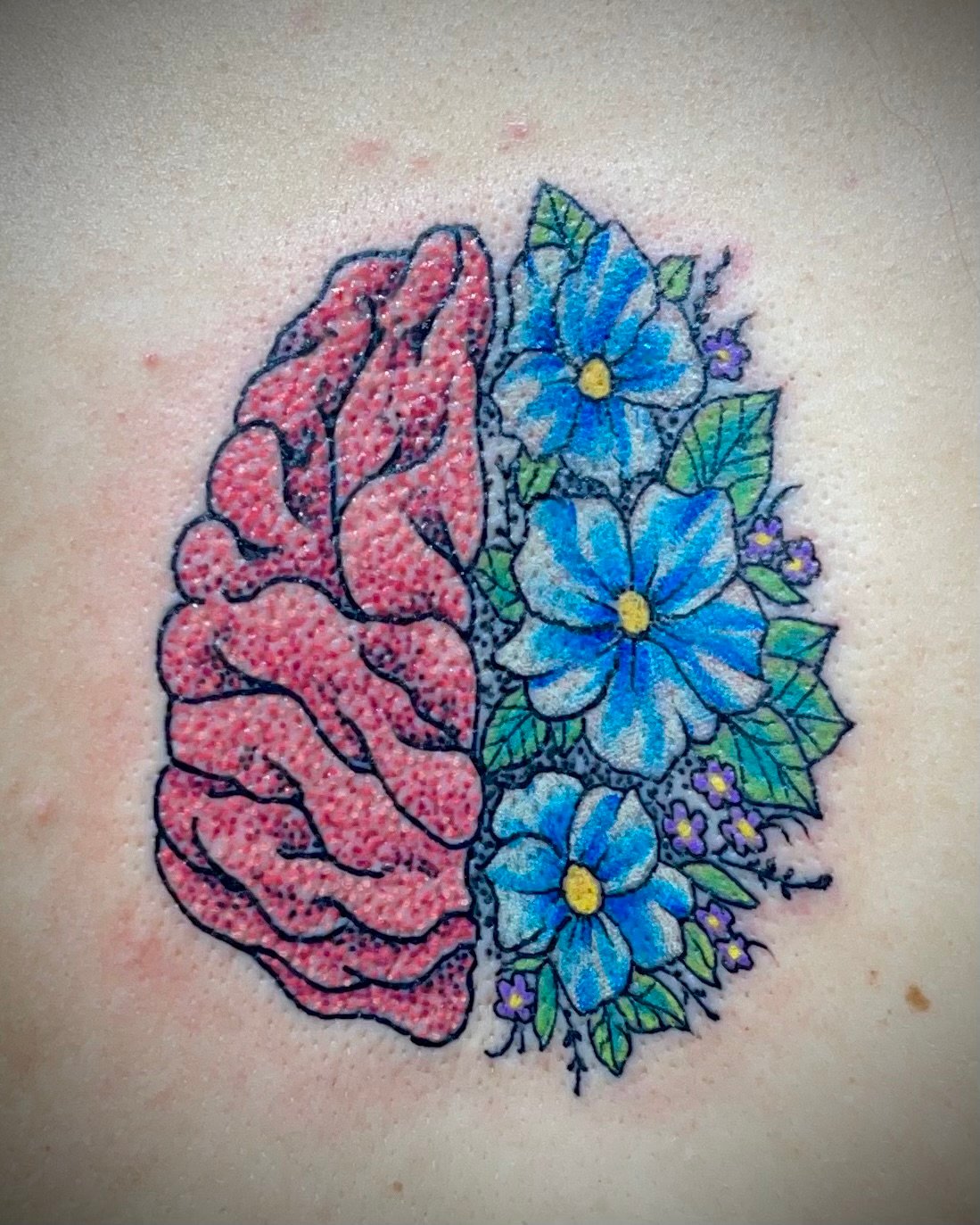 Tattoos For Women - Brain and Flowers