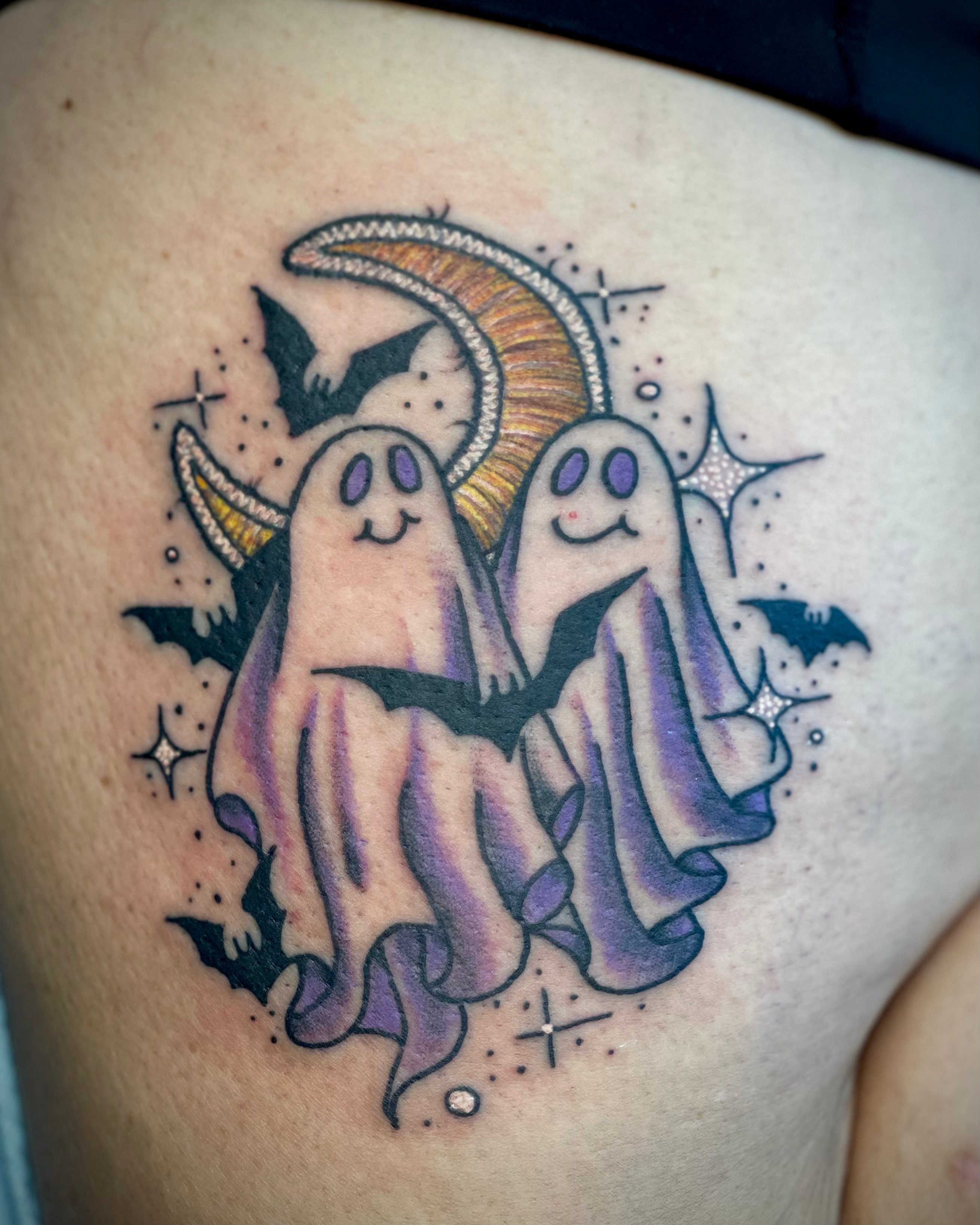 Tattoos For Women - Ghosts and Moon Patch