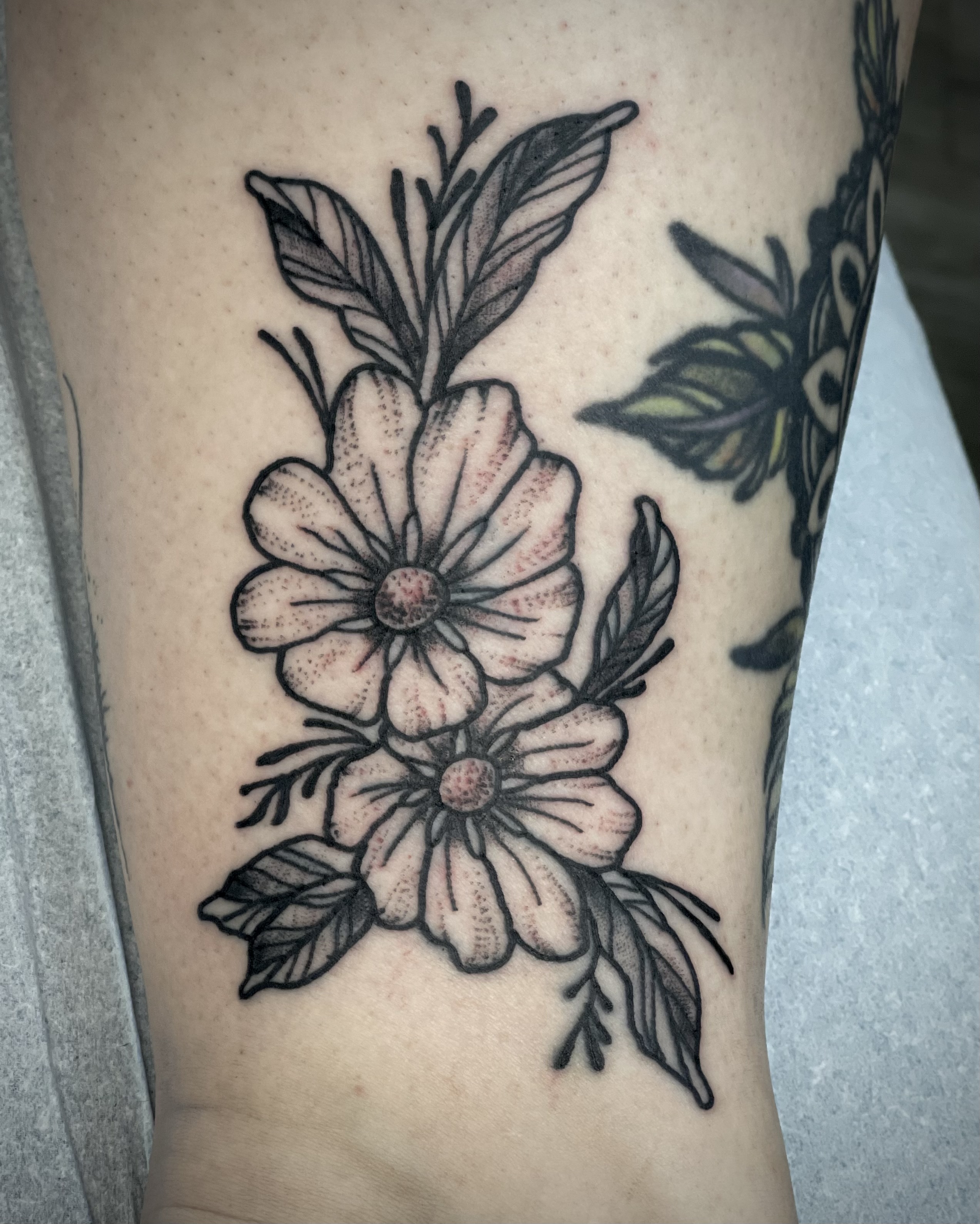Log in  Instagram  Floral tattoo sleeve Stippling tattoo Violet tattoo